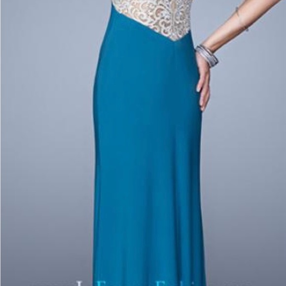 Teal La Femme Formal Dress - Picture 2 of 7